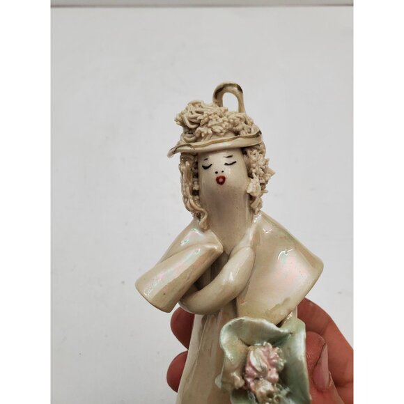 Mid Century Italian Flower Lady Figurine, Seated Lady , Hand Made and Painted - - Picture 8 of 10